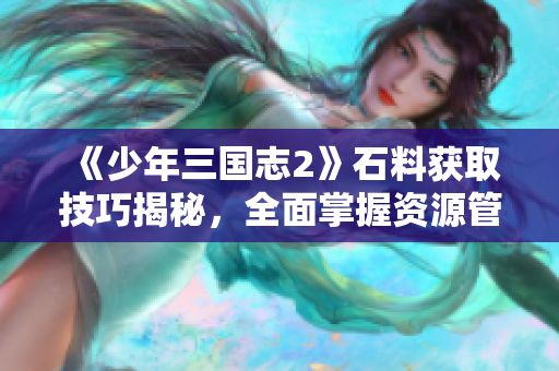 《少年三国志2》石料获取技巧揭秘，全面掌握资源管理策略