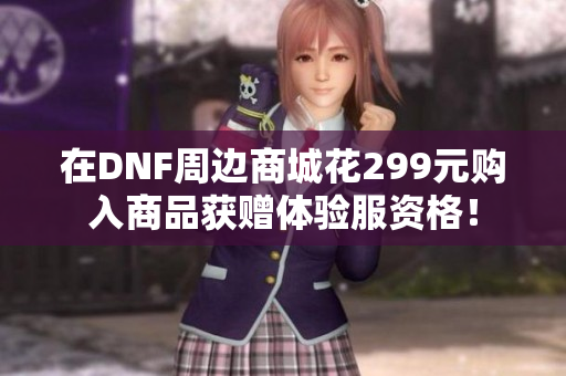 在DNF周边商城花299元购入商品获赠体验服资格！