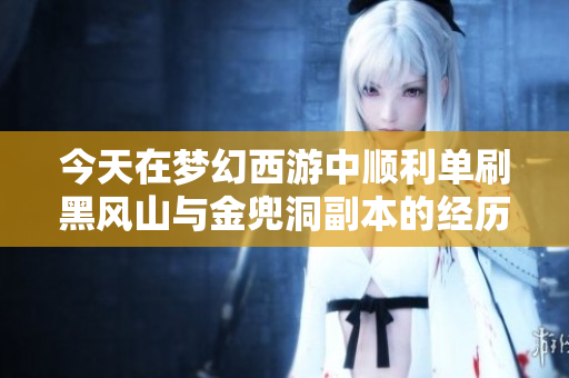 今天在梦幻西游中顺利单刷黑风山与金兜洞副本的经历分享