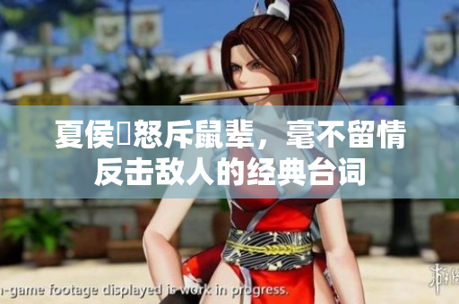 夏侯惇怒斥鼠辈，毫不留情反击敌人的经典台词