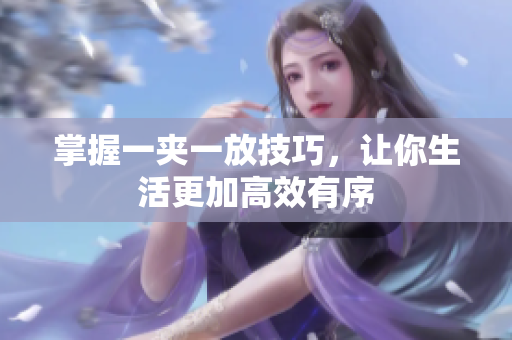 掌握一夹一放技巧，让你生活更加高效有序