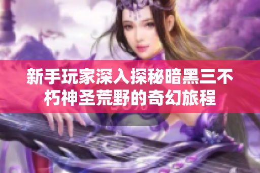 新手玩家深入探秘暗黑三不朽神圣荒野的奇幻旅程