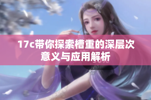 17c带你探索槽重的深层次意义与应用解析