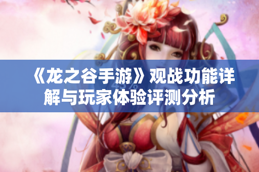 《龙之谷手游》观战功能详解与玩家体验评测分析