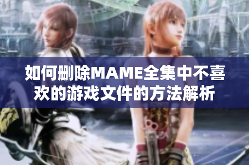如何删除MAME全集中不喜欢的游戏文件的方法解析