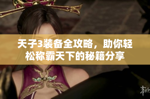 天子3装备全攻略，助你轻松称霸天下的秘籍分享