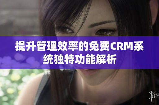 提升管理效率的免费CRM系统独特功能解析