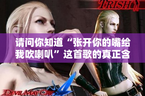 请问你知道“张开你的嘴给我吹喇叭”这首歌的真正含义吗