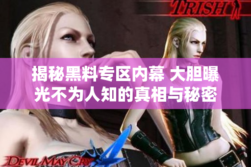 揭秘黑料专区内幕 大胆曝光不为人知的真相与秘密