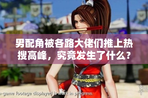 男配角被各路大佬们推上热搜高峰，究竟发生了什么？