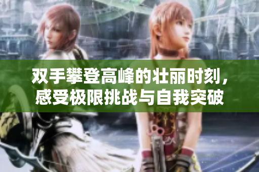 双手攀登高峰的壮丽时刻，感受极限挑战与自我突破