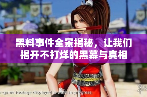 黑料事件全景揭秘，让我们揭开不打烊的黑幕与真相
