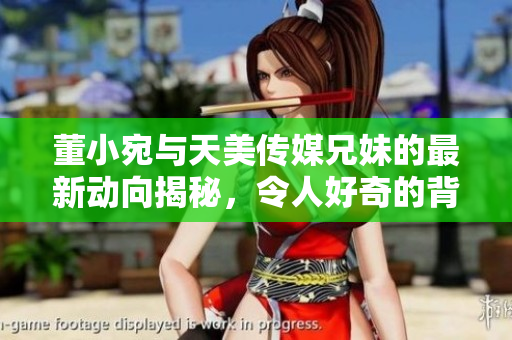董小宛与天美传媒兄妹的最新动向揭秘，令人好奇的背后故事